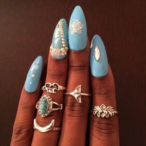 Nine piece BoHo Midi ring set